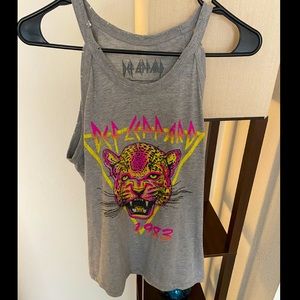 Never worn, no tags fun/cute Def Leppard tank